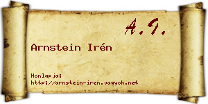 Arnstein Irén névjegykártya